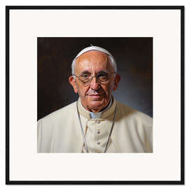 Stampa artistica con cornice Ritratto di Papa Francesco