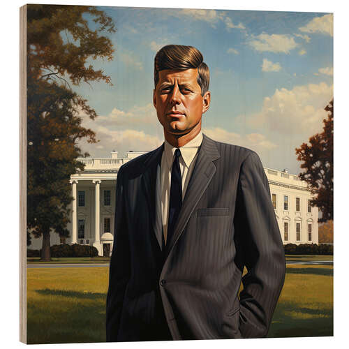 Quadro de madeira Portrait of John F. Kennedy