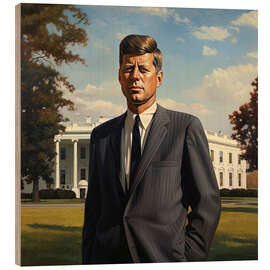 Quadro de madeira Portrait of John F. Kennedy