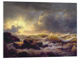 Stampa su vetro acrilico Clearing Up, Coast of Sicily - Andreas Achenbach, 1847