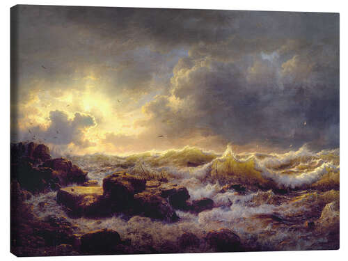 Canvas print Clearing Up, Coast of Sicily - Andreas Achenbach, 1847