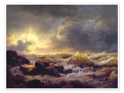 Poster Clearing Up, Coast of Sicily - Andreas Achenbach, 1847