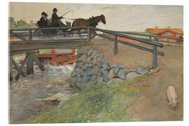 Quadro em acrílico The bridge in front of the house - Carl Larsson