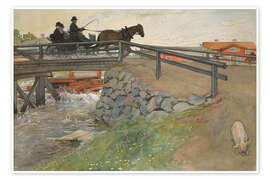 Wall print The bridge in front of the house - Carl Larsson