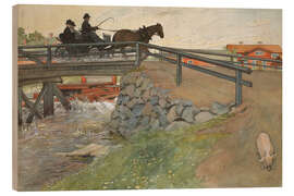 Print på træ The bridge in front of the house - Carl Larsson