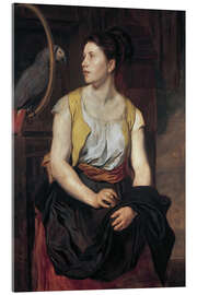 Obraz na szkle akrylowym Girl with parrot - Hans Canon, 1876