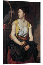 Tableau en aluminium Girl with parrot - Hans Canon, 1876