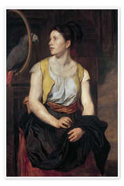 Tableau Girl with parrot - Hans Canon, 1876