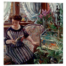 Acrylglasbild Dame am Goldfischbecken, 1911 - Lovis Corinth