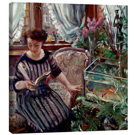 Lærredsbillede Lady at the goldfish tank, 1911 - Lovis Corinth