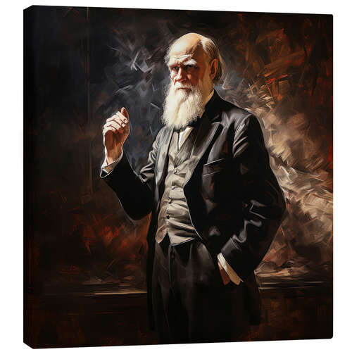 Leinwandbild Porträt von Charles Darwin