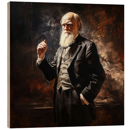 Quadro de madeira Portrait of Charles Darwin