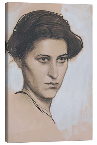 Canvas print Young woman en face - Joseph Wawra, 1914