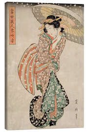Canvas print Modern Beauty in a Snowstorm - Kikugawa Eizan