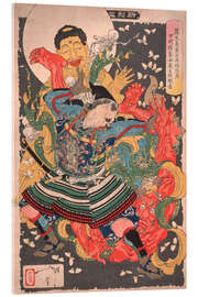 Tableau en verre acrylique Toki Motosada Hurling a Demon King to the Ground, 1890 - Tsukioka Yoshitoshi