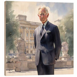 Quadro de madeira Portrait of King Charles III