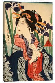Tableau sur toile Beauty with Irises - Tsukioka Yoshitoshi