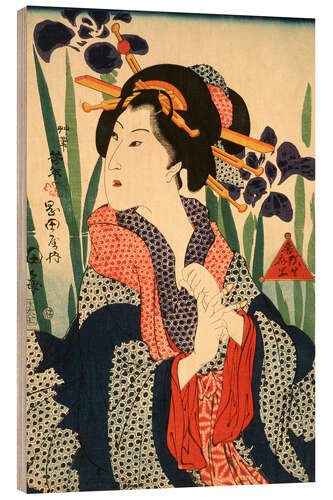 Tableau en bois Beauty with Irises