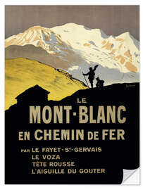 Selvklæbende plakat Le Mont Blanc en chemin de fer, 1911