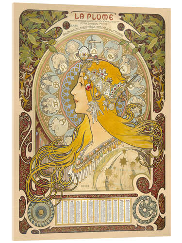 Akrylbillede La Plume - Zodiac, 1896