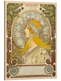 Cuadro de aluminio La Plume - Zodiac, 1896 - Alfons Mucha