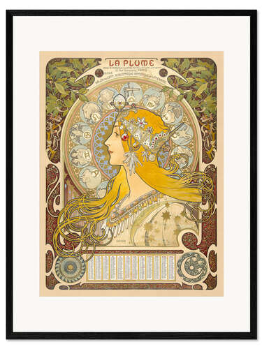 Framed art print La Plume - Zodiac, 1896