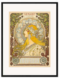 Framed art print La Plume - Zodiac, 1896 - Alfons Mucha