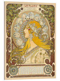 Tableau en plexi-alu La Plume - Zodiac, 1896 - Alfons Mucha