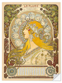Wandsticker La Plume - Zodiac, 1896 - Alfons Mucha