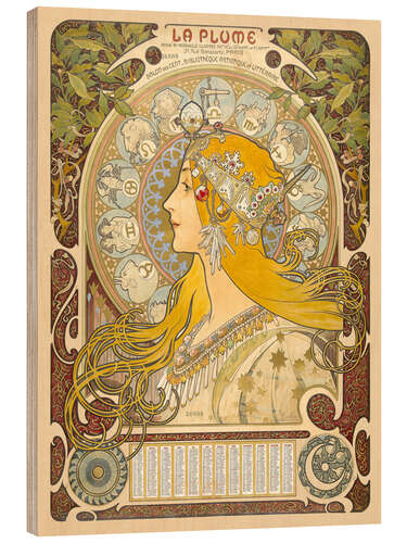 Tableau en bois La Plume - Zodiac, 1896