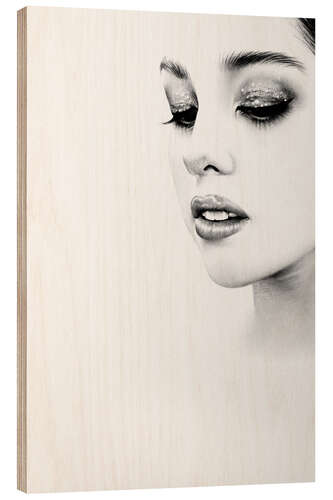 Wood print Olivia Rodrigo Pencil Portrait