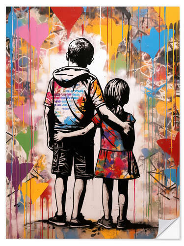 Adesivo murale Geschwister für immer