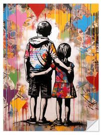 Wall sticker Geschwister für immer