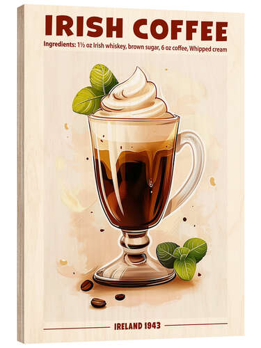 Tableau en bois Irish Coffee, Ireland 1943