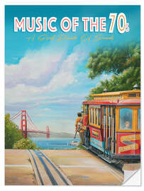 Muursticker Music of the 70s