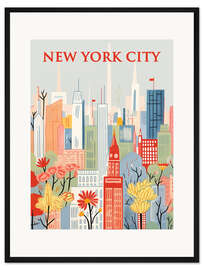 Gerahmter Kunstdruck New York City Reiseplakat