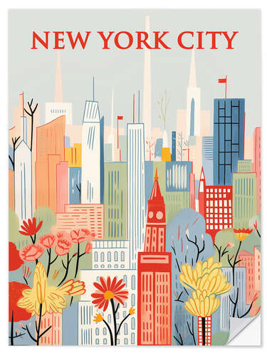 Muursticker New York City Travel Art