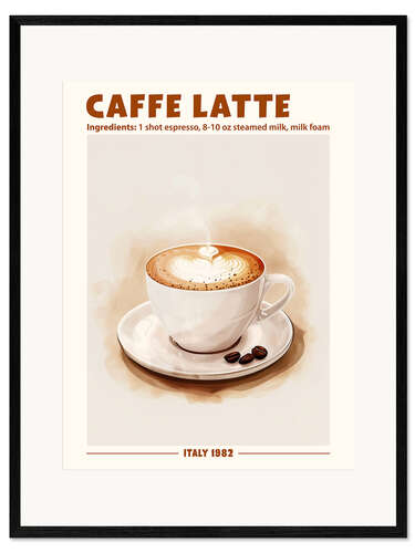 Kunsttryk i ramme Caffè Latte, Italy 1982
