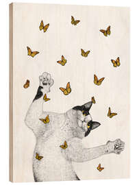 Wood print Flight of the inner butterflies