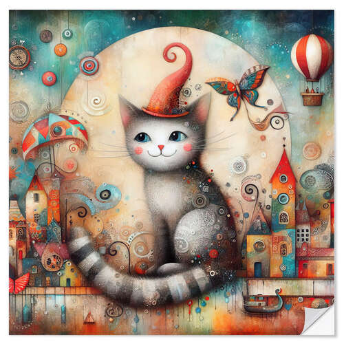Naklejka na ścianę Capricious cat