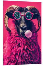 Magnettafel Pink Pop Art Widder genießt das Leben