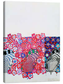 Canvas print Blue and pink tobacco flowers - Charles Rennie Mackintosh