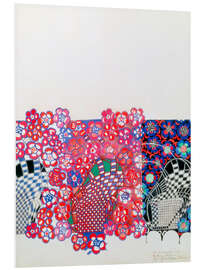 Hartschaumbild Blaue und rosa Tabakblüten