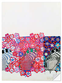 Wandsticker Blaue und rosa Tabakblüten