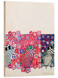 Tableau en bois Blue and pink tobacco flowers - Charles Rennie Mackintosh