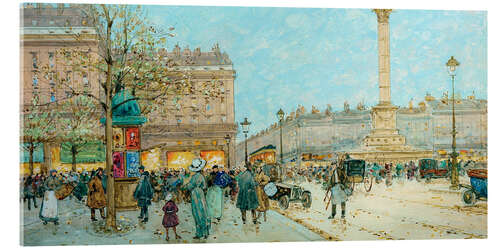 Tableau en verre acrylique Place de la Bastille - Eugene Galien-Laloue