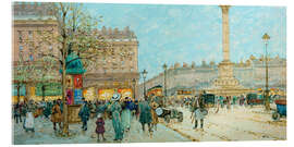 Tableau en verre acrylique Place de la Bastille - Eugene Galien-Laloue