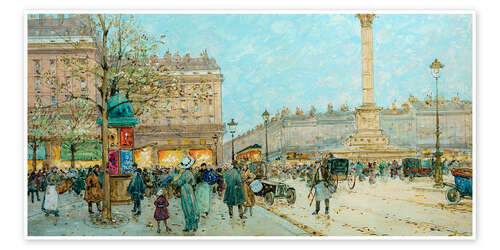 Juliste Place de la Bastille - Eugene Galien-Laloue