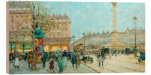 Tableau en bois Place de la Bastille - Eugene Galien-Laloue