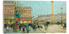 Tableau en bois Place de la Bastille - Eugene Galien-Laloue